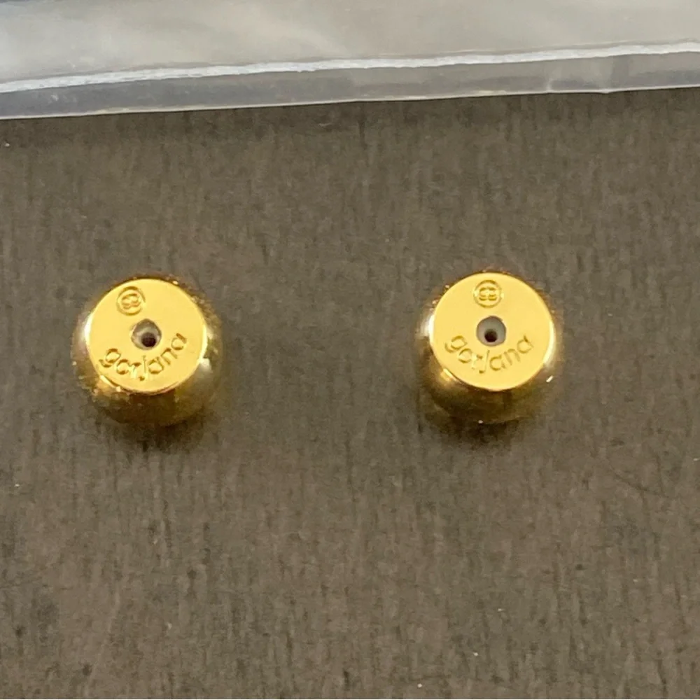 Gorjana 18K Gold Plated Paseo Arc Hoops -Black Marble Earrings 239-002-509-G - Picture 3 of 7